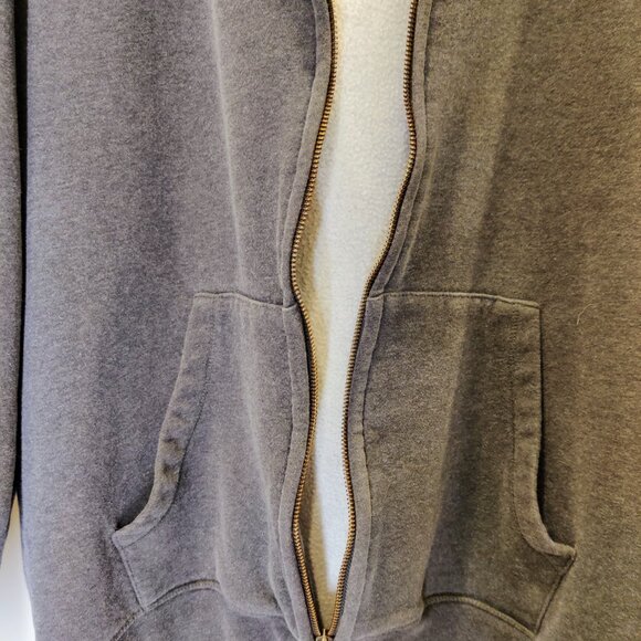 Logan Hill Men's Zip-Up Pocket Hoodie | Large | Charcoal Gray | Cotton - Picture 4 of 6